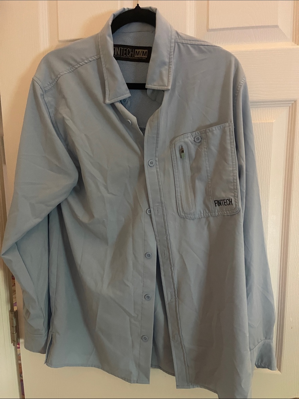 Fintech Men's Light Blue Button-Up Shirt